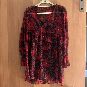 Black and red floral dress from Zara – size small